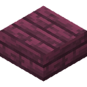 Crimson Slab.png: Inventory sprite for Crimson Slab in Minecraft as shown in-game linking to Crimson Slab with description: Crimson Slab