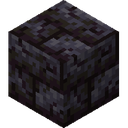 Cracked Polished Blackstone Bricks.png: Inventory sprite for Cracked Polished Blackstone Bricks in Minecraft as shown in-game linking to Cracked Polished Blackstone Bricks with description: Cracked Polished Blackstone Bricks