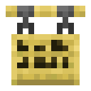 Bamboo Hanging Sign.png: Inventory sprite for Bamboo Hanging Sign in Minecraft as shown in-game linking to Bamboo Hanging Sign with description: Bamboo Hanging Sign