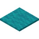 Cyan Carpet.png: Inventory sprite for Cyan Carpet in Minecraft as shown in-game linking to Cyan Carpet with description: Cyan Carpet