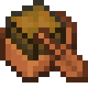 Acacia Boat with Chest.png: Inventory sprite for Acacia Boat with Chest in Minecraft as shown in-game linking to Acacia Boat with Chest with description: Acacia Boat with Chest