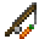 Carrot on a Stick.png: Inventory sprite for Carrot on a Stick in Minecraft as shown in-game linking to Carrot on a Stick with description: Carrot on a Stick