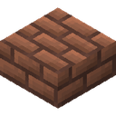 Brick Slab.png: Inventory sprite for Brick Slab in Minecraft as shown in-game linking to Brick Slab with description: Brick Slab