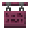 Crimson Hanging Sign.png: Inventory sprite for Crimson Hanging Sign in Minecraft as shown in-game linking to Crimson Hanging Sign with description: Crimson Hanging Sign