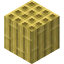 Block of Stripped Bamboo.png: Inventory sprite for Block of Stripped Bamboo in Minecraft as shown in-game linking to Block of Stripped Bamboo with description: Block of Stripped Bamboo