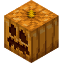 Carved Pumpkin.png: Inventory sprite for Carved Pumpkin in Minecraft as shown in-game linking to Carved Pumpkin with description: Carved Pumpkin