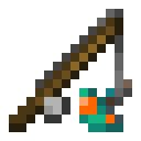 Warped Fungus on a Stick.png: Inventory sprite for Warped Fungus on a Stick in Minecraft as shown in-game linking to Warped Fungus on a Stick with description: Warped Fungus on a Stick