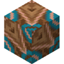 Brown Glazed Terracotta.png: Inventory sprite for Brown Glazed Terracotta in Minecraft as shown in-game linking to Brown Glazed Terracotta with description: Brown Glazed Terracotta