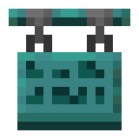 Warped Hanging Sign.png: Inventory sprite for Warped Hanging Sign in Minecraft as shown in-game linking to Warped Hanging Sign with description: Warped Hanging Sign