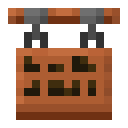Acacia Hanging Sign.png: Inventory sprite for Acacia Hanging Sign in Minecraft as shown in-game linking to Acacia Hanging Sign with description: Acacia Hanging Sign