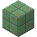 Weathered Cut Copper.png: Inventory sprite for Weathered Cut Copper in Minecraft as shown in-game linking to Weathered Cut Copper with description: Weathered Cut Copper