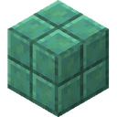 Waxed Oxidized Cut Copper.png: Inventory sprite for Waxed Oxidized Cut Copper in Minecraft as shown in-game linking to Waxed Oxidized Cut Copper with description: Waxed Oxidized Cut Copper