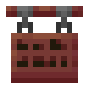 Mangrove Hanging Sign.png: Inventory sprite for Mangrove Hanging Sign in Minecraft as shown in-game linking to Mangrove Hanging Sign with description: Mangrove Hanging Sign