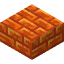 Resin Brick Slab.png: Inventory sprite for Resin Brick Slab in Minecraft as shown in-game linking to Resin Brick Slab with description: Resin Brick Slab